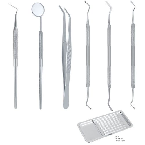 Zestaw instrumentów do diagnostyki i higieny jamy ustnej (8 szt.)