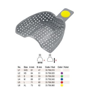 ID-Color Łyżka wyciskowa perforowana z brzegiem retencyjnym górna