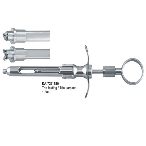 Brass-Series Strzykawka z aspiracją ręczną typ Trio Łamana 1.8 ml