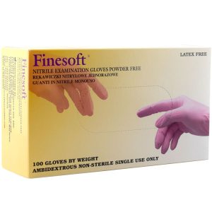 Finesoft Rękawiczki nitrylowe różowe, bezpudrowe roz.S (100 szt.)