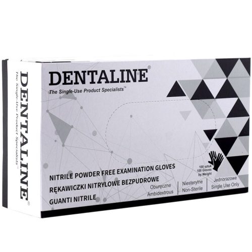 Dentaline Rękawiczki nitrylowe czarne bezpudrowe roz.L (100 szt.)